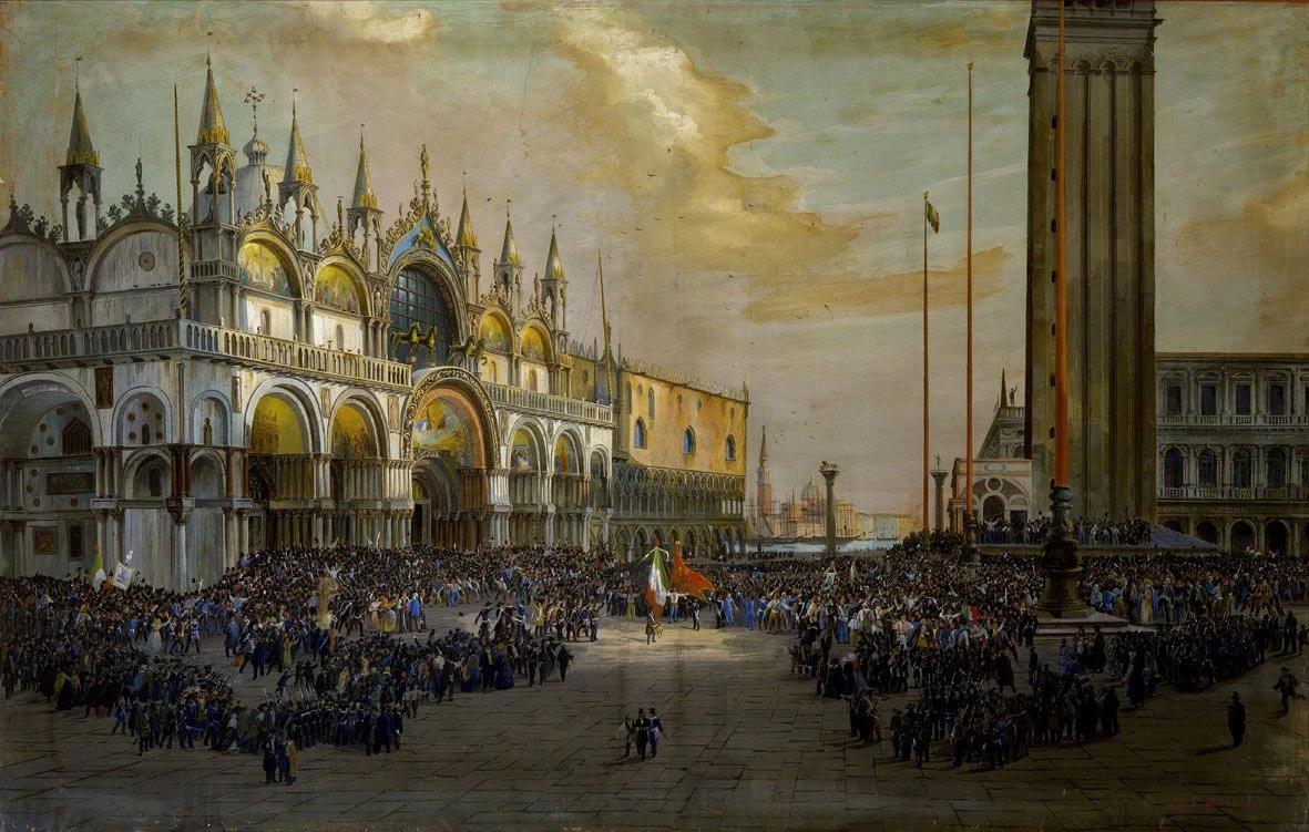 Il Popolo di Venezia solleva il Tricolore in Piazza San Marco
